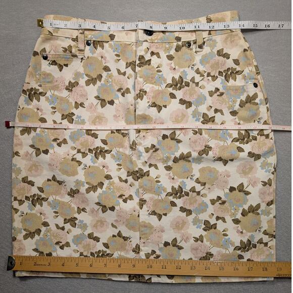 VTG Skoozi Denim Skirt Womens 6 Floral 90s Western Cowgirl Y2K Retro Preppy boho - Picture 8 of 12